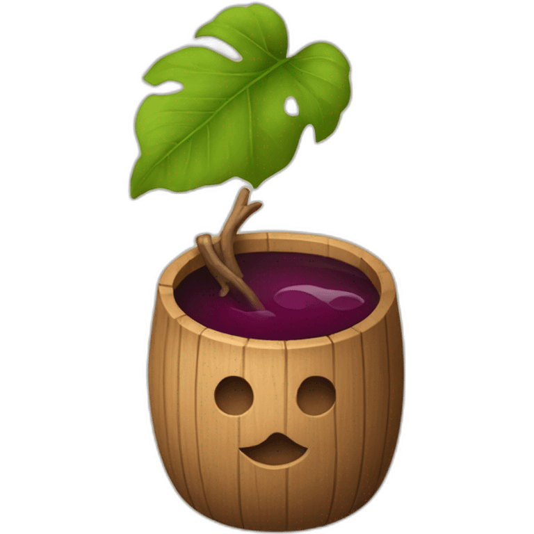 Moaï qui bois du vin emoji