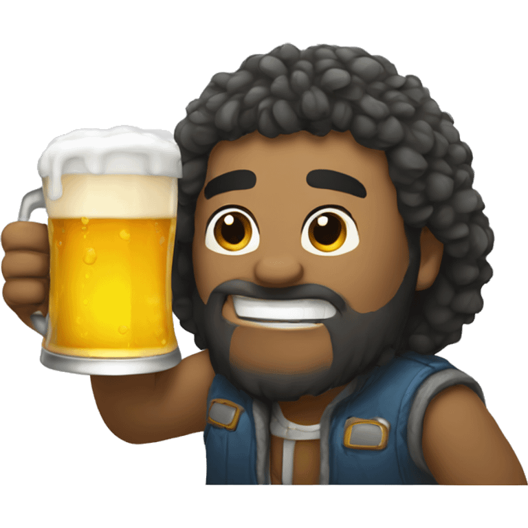 bobr drinking cold beer emoji