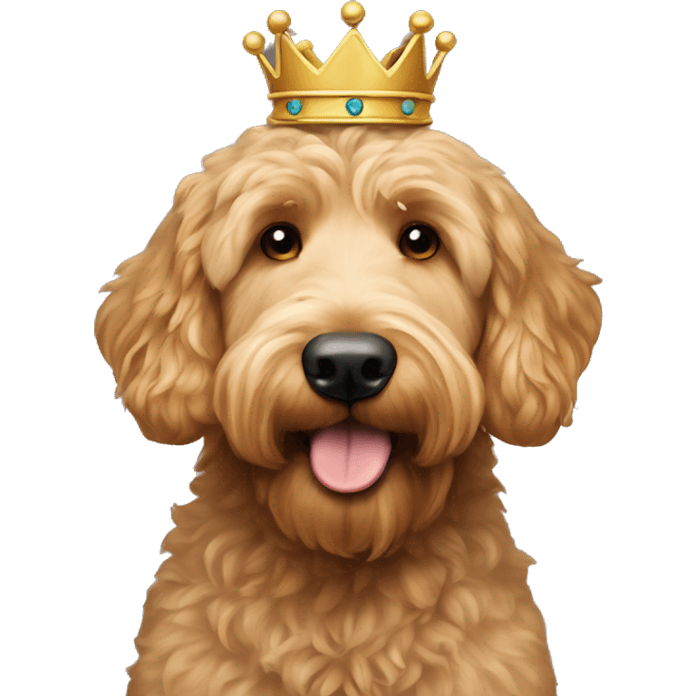 goldendoodle brown nose with crown emoji