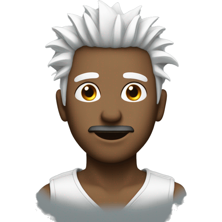 A Guy wearing blackbindold and has white spiky hair emoji