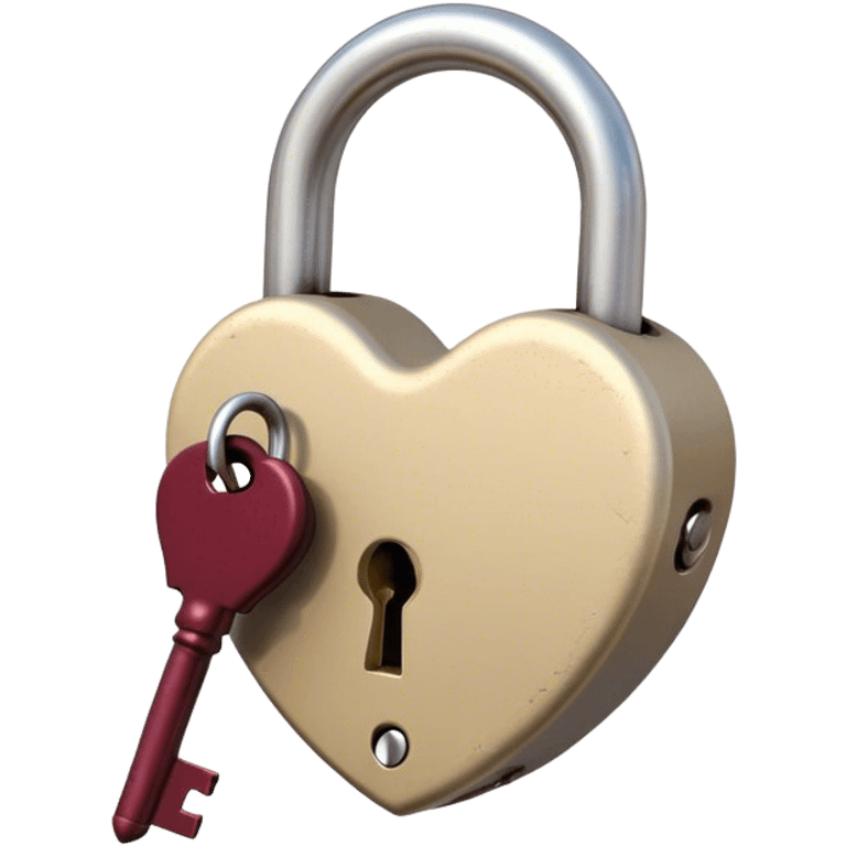 beige heart-shaped lock and key burgundy  emoji