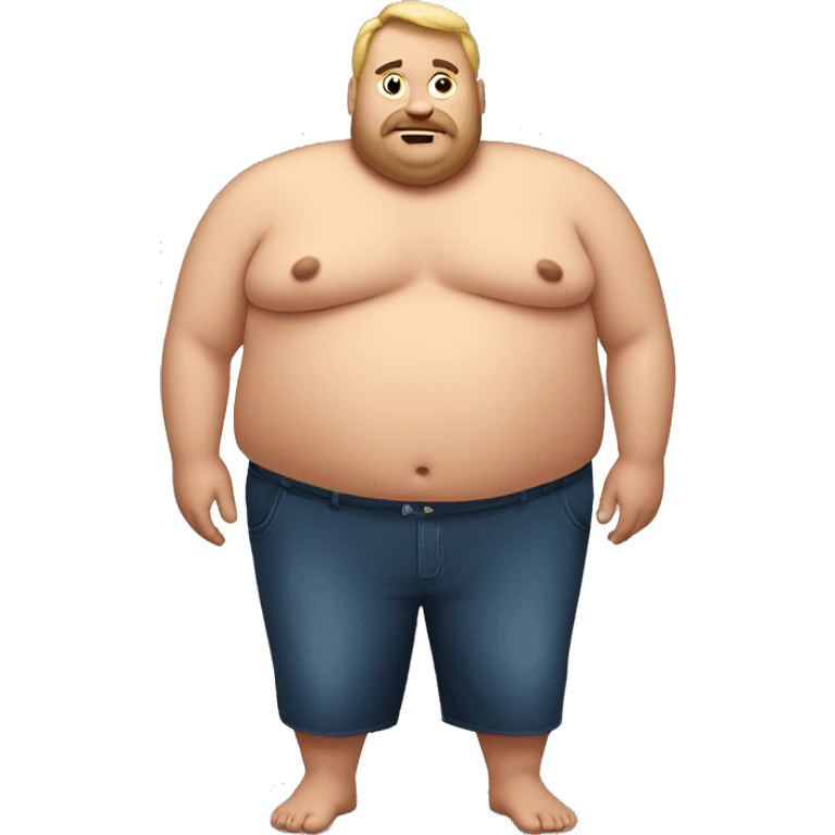 Shirtless fat man emoji