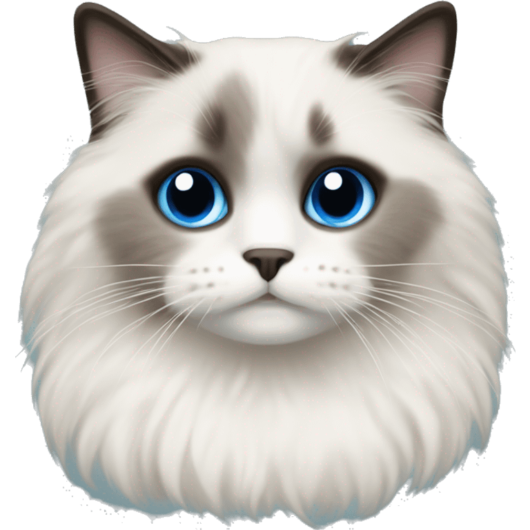 Ragdoll with blue eyes wearing a christmas sweater emoji