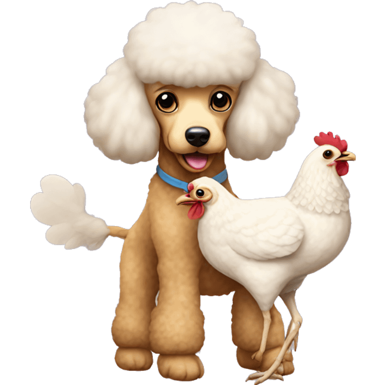 Poodle carrying chicken emoji