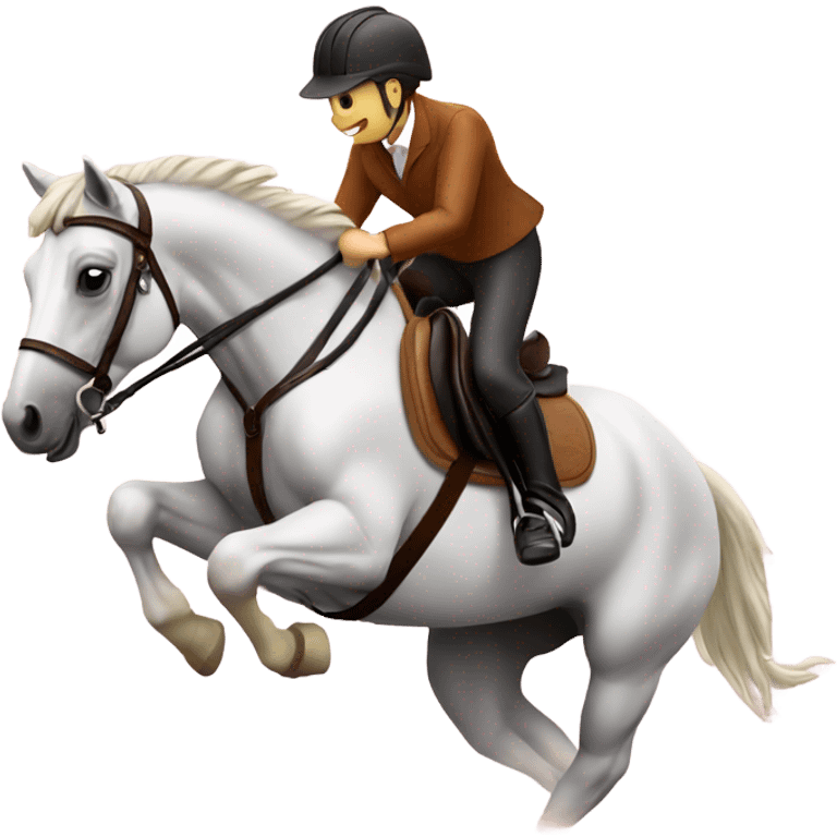 Horse with rider jumping emoji