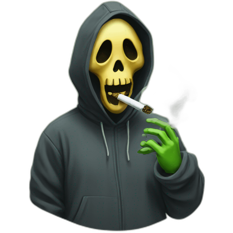 Ghostface smoking weed emoji