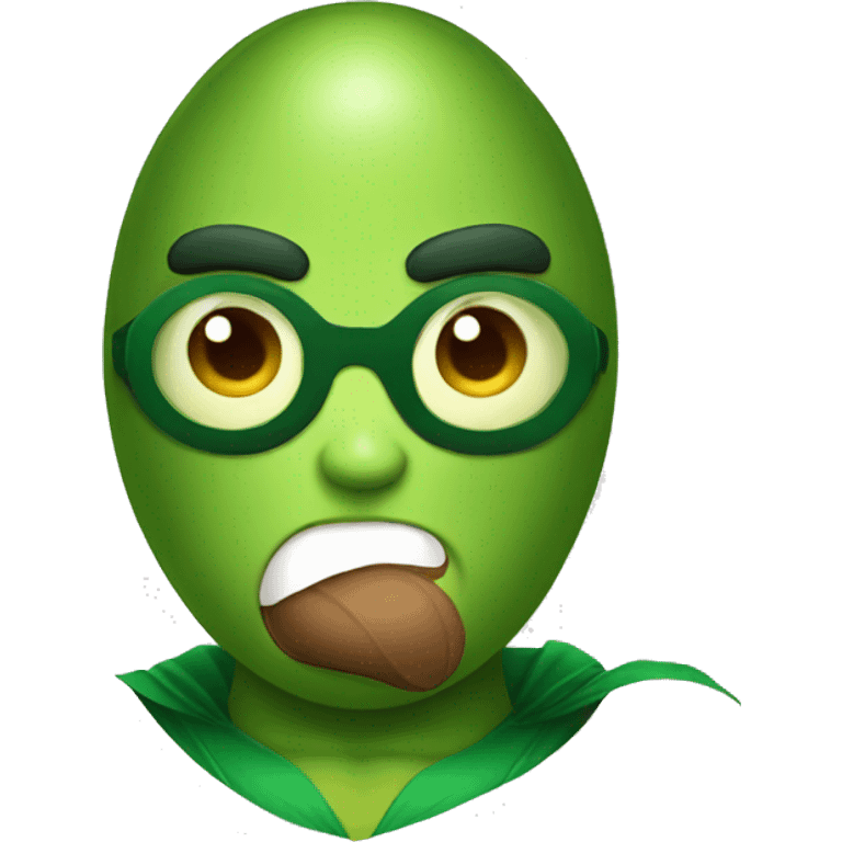 Super avocado as a man in superhero suit emoji