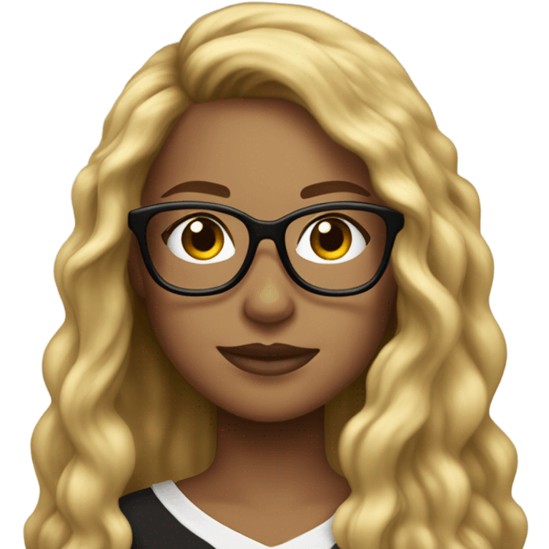 steelers girl with long blonde brown hair freckles and light colored glasses emoji