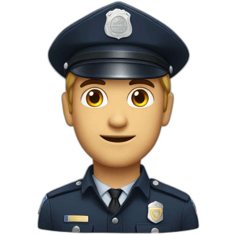 Policier qui sourie beaucoup emoji