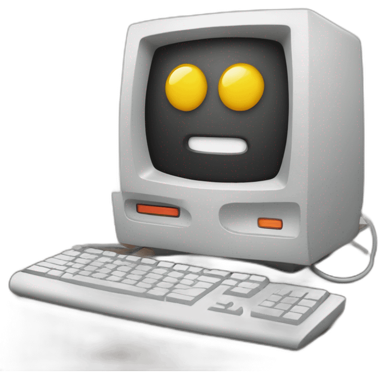 Computer with joystic front of it emoji