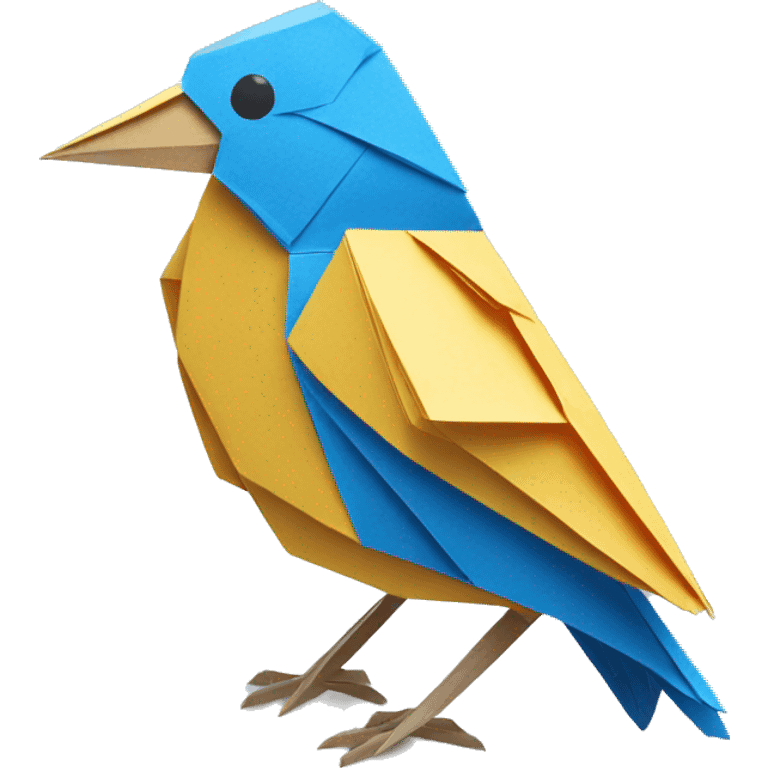 blue bird origami emoji