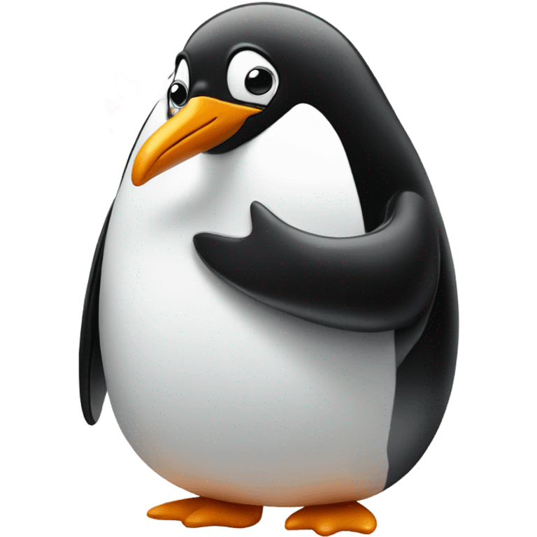 Penguin blowing a kiss emoji