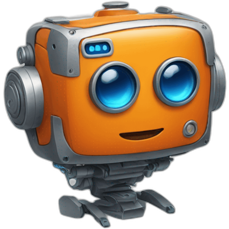 little orange robot with blue eyes emoji