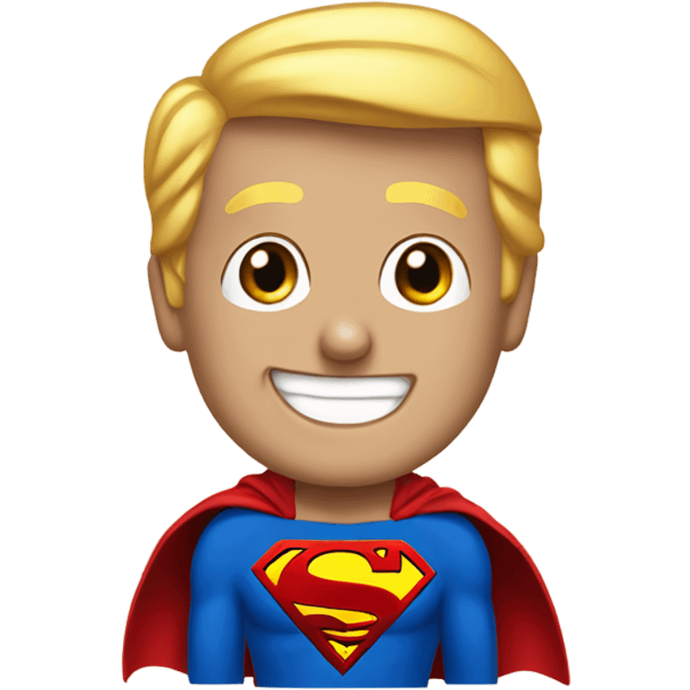 donald trump smiling dressed as superman emoji