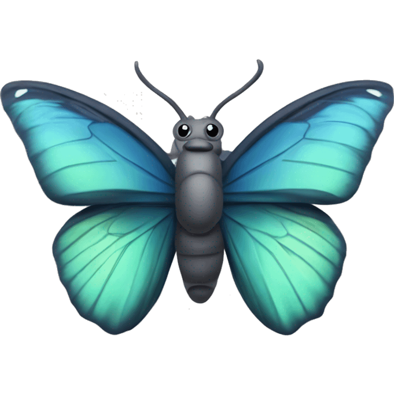 a butterfly with bull head emoji