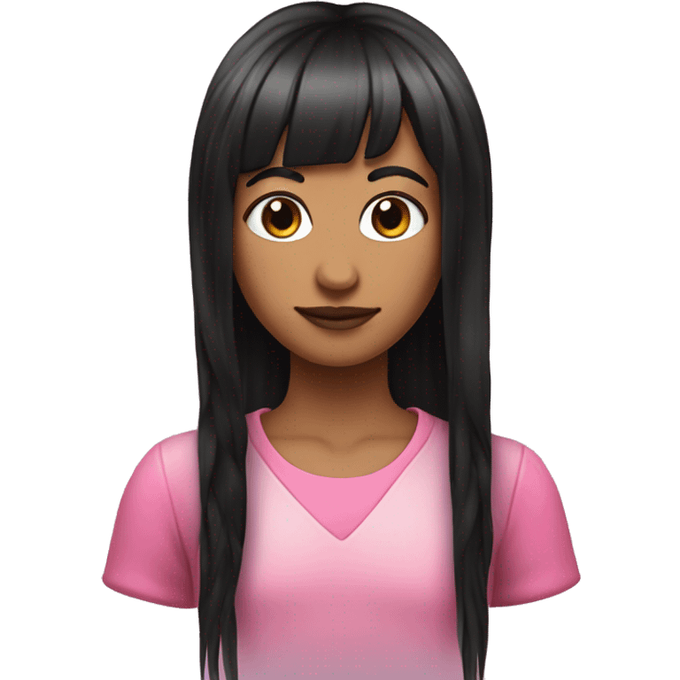 a girl with a long mullet, split dyed pink and black hair, fairy, split dyed black and pink mullet, fairy emoji