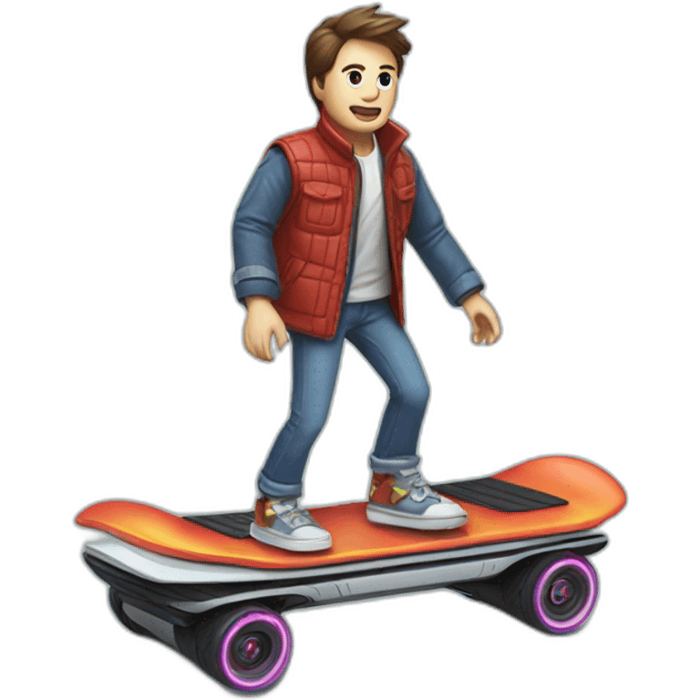 Marty Mcfly on a hoverboard emoji