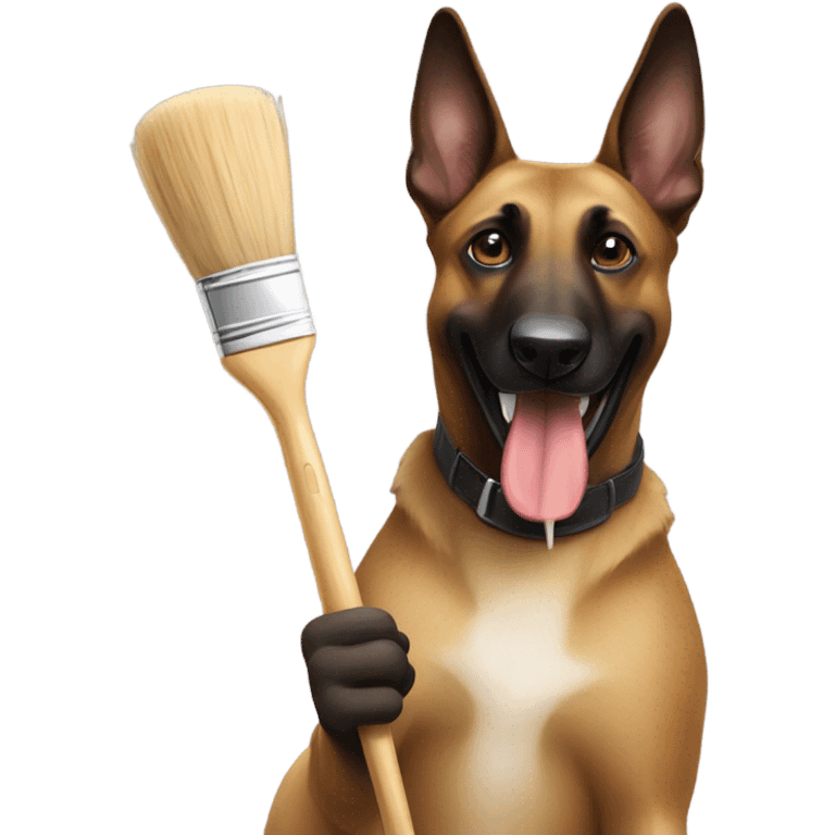 malinois holding a painting brush emoji