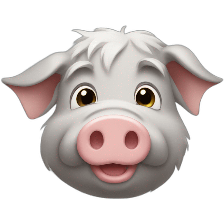 gray haired pig emoji