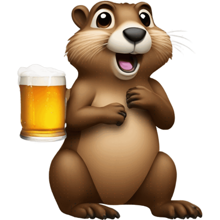 groundhog drinking beer emoji