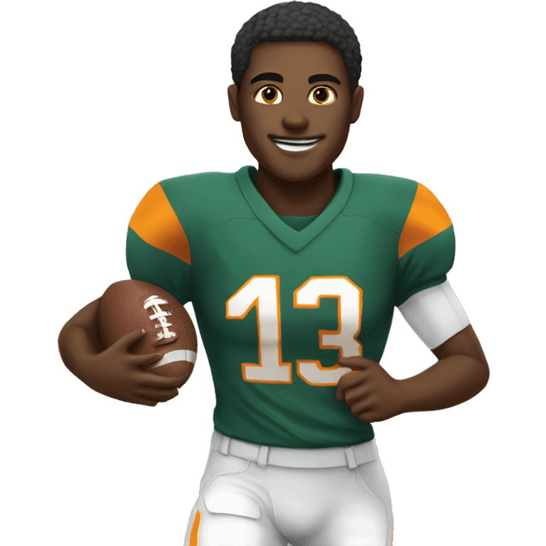 african american playing football #11 emoji