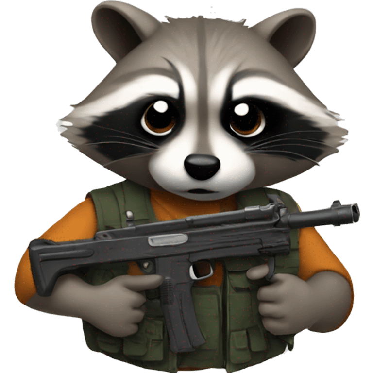 Raccoon with a gun  emoji