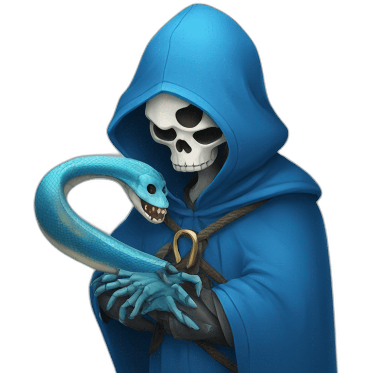 cute blue reaper with python emoji