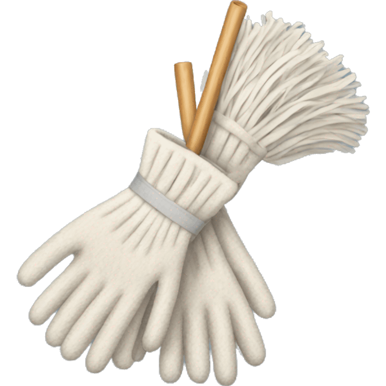 mop and gloves crossed emoji