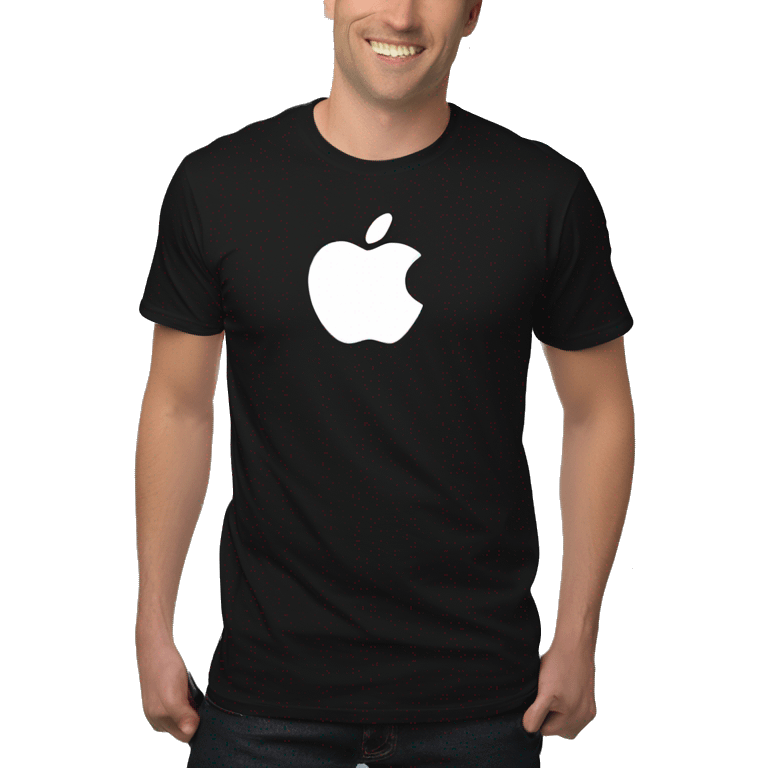 Emoji Apple White Commercial advisor Black T-shirt
 emoji