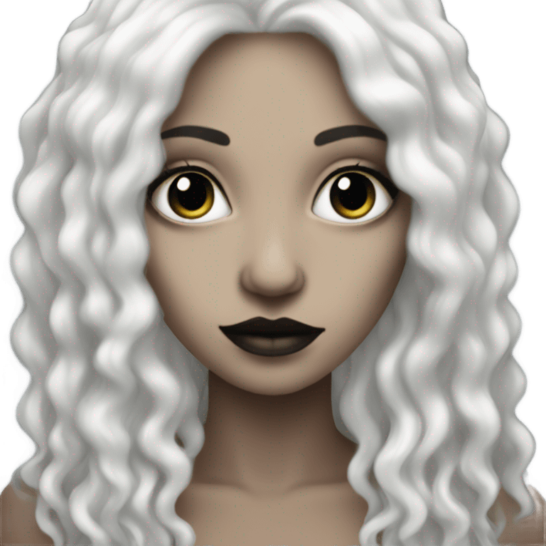 White hair white skin gothic woman emoji