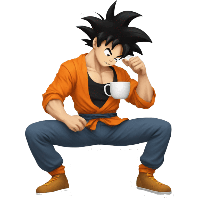 Goku drinking coffee emoji