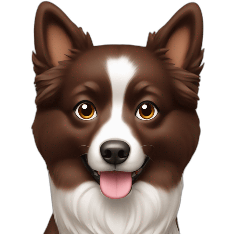 Spitz dog full chocolate brown dog  emoji