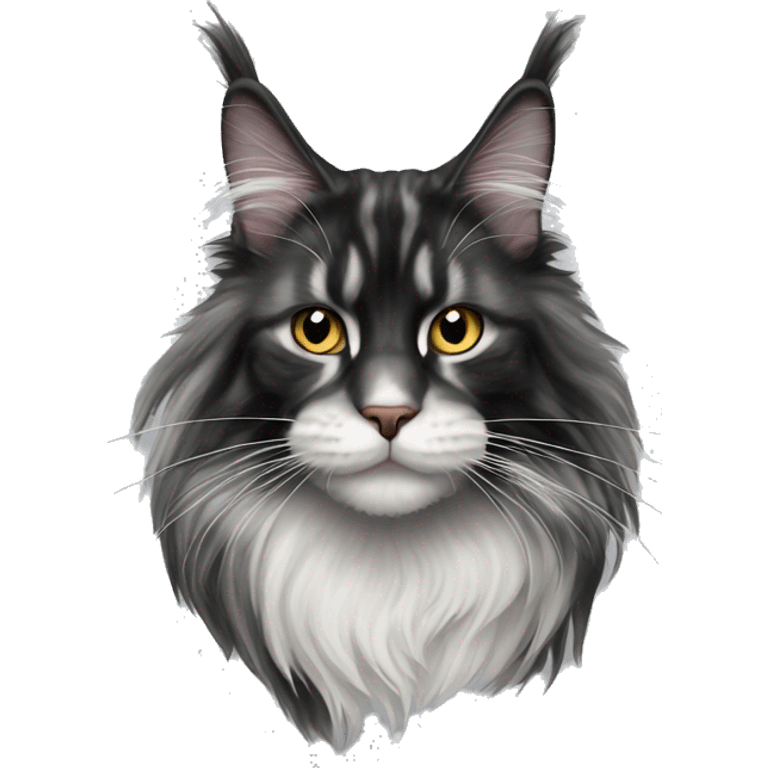 Black en white maine coon  emoji