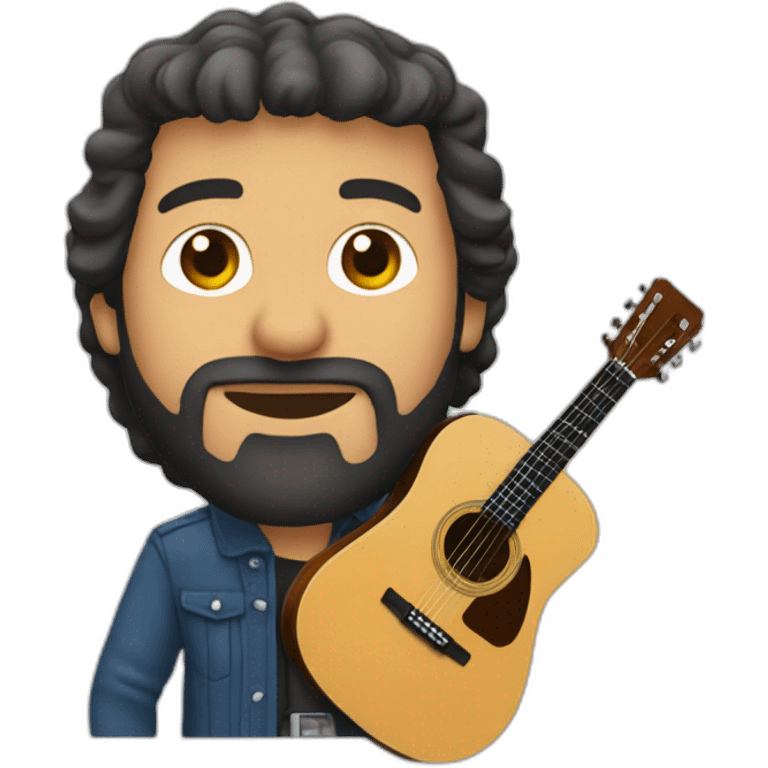 Juan Luis Guerra with guitar emoji