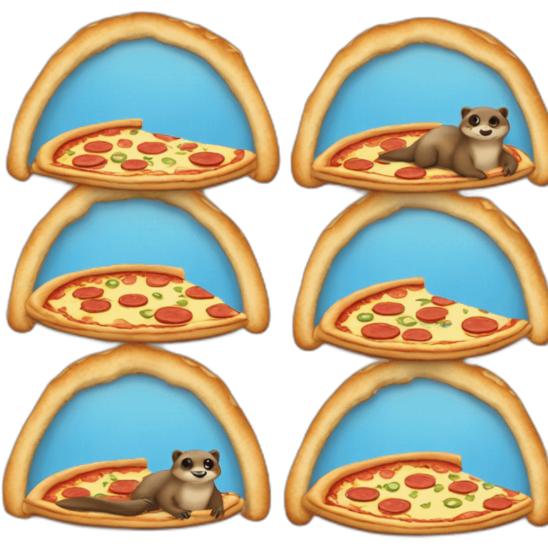 Une loutre sur une pizza emoji