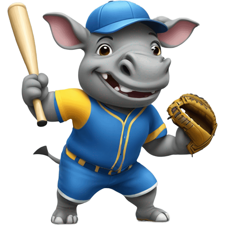 Rhinoceros playing softball emoji