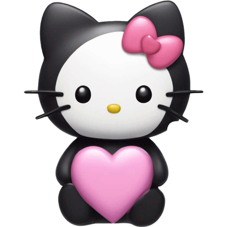 Kuromi hello kitty happy with hearts emoji