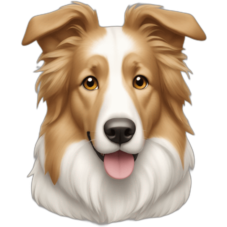 White and light brown Collie emoji