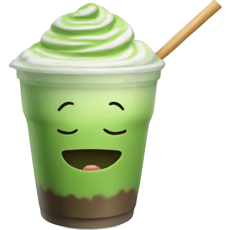 Matcha latte on ice emoji