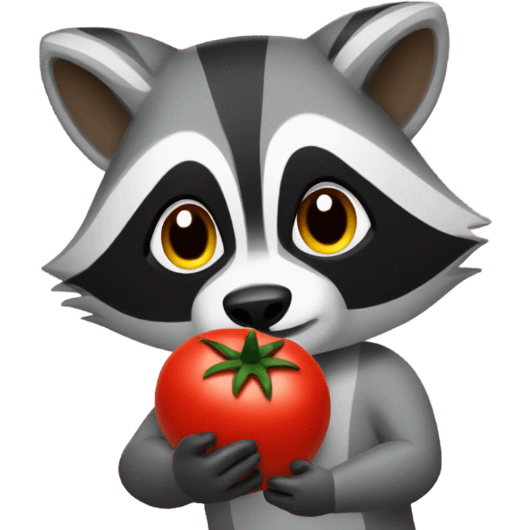 raccoon throwing tomatos emoji