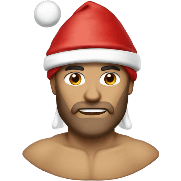 spartan male wearing santa hat emoji