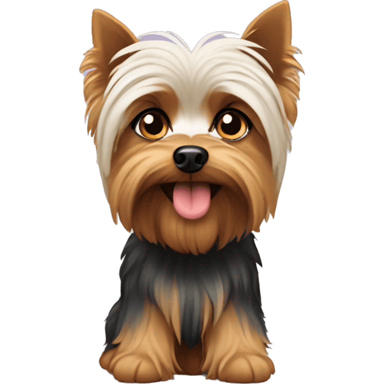 yorkie with sheep dog emoji