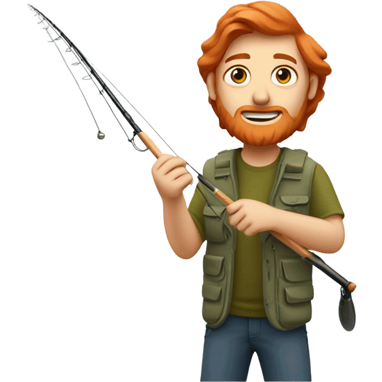 Redhead man catching steelhead emoji