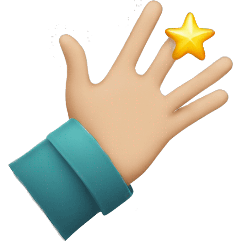 Palma de la mano con estrella emoji