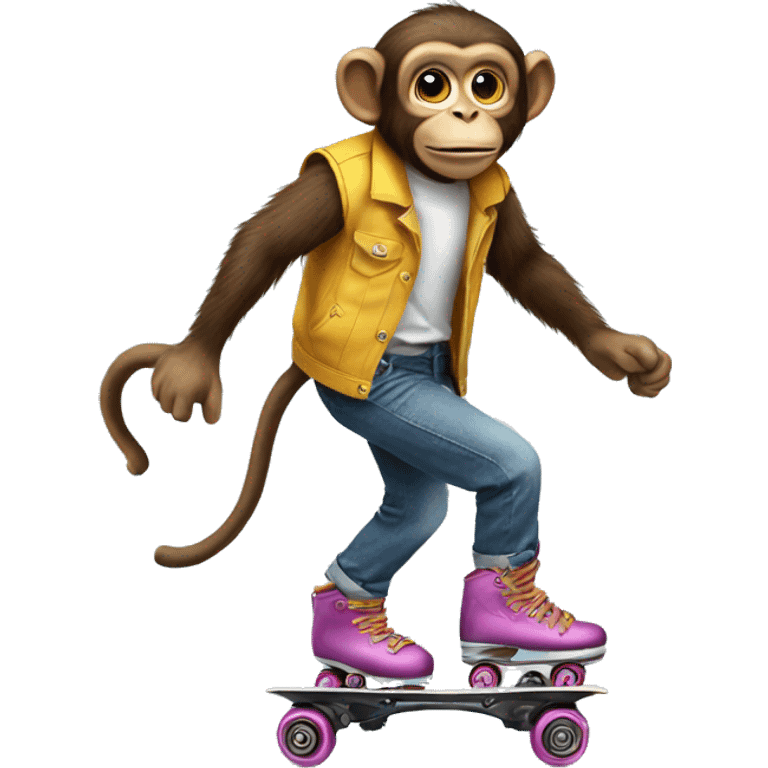 monkey on roller skates emoji