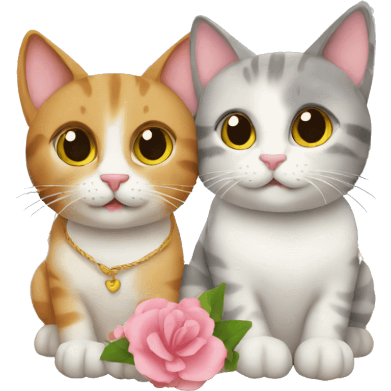 two cats on their honeymoon emoji