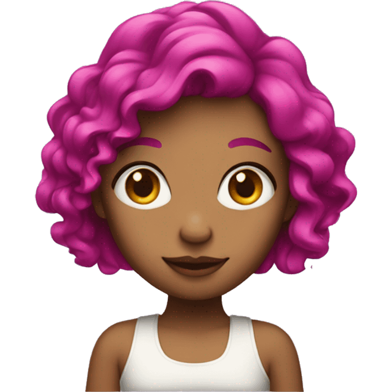 girl with magenta hair emoji