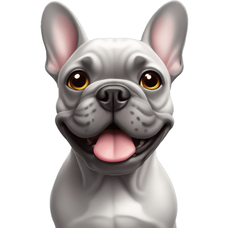 Grey french bulldog emoji