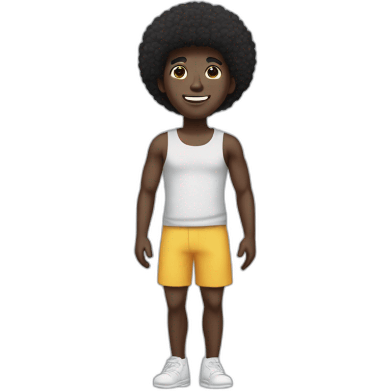 full body black afro guy with headband emoji