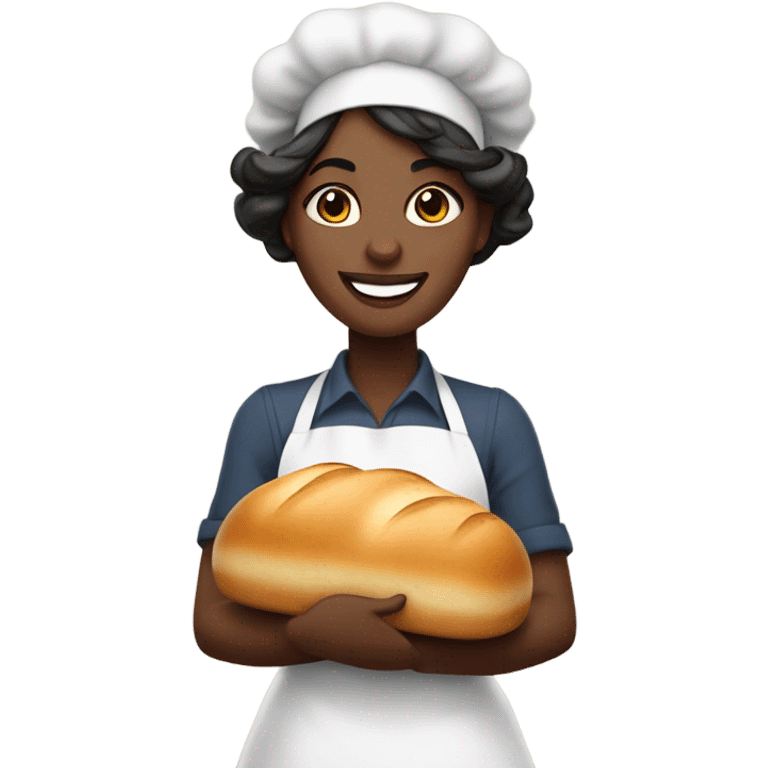 dark skinned baker woman emoji